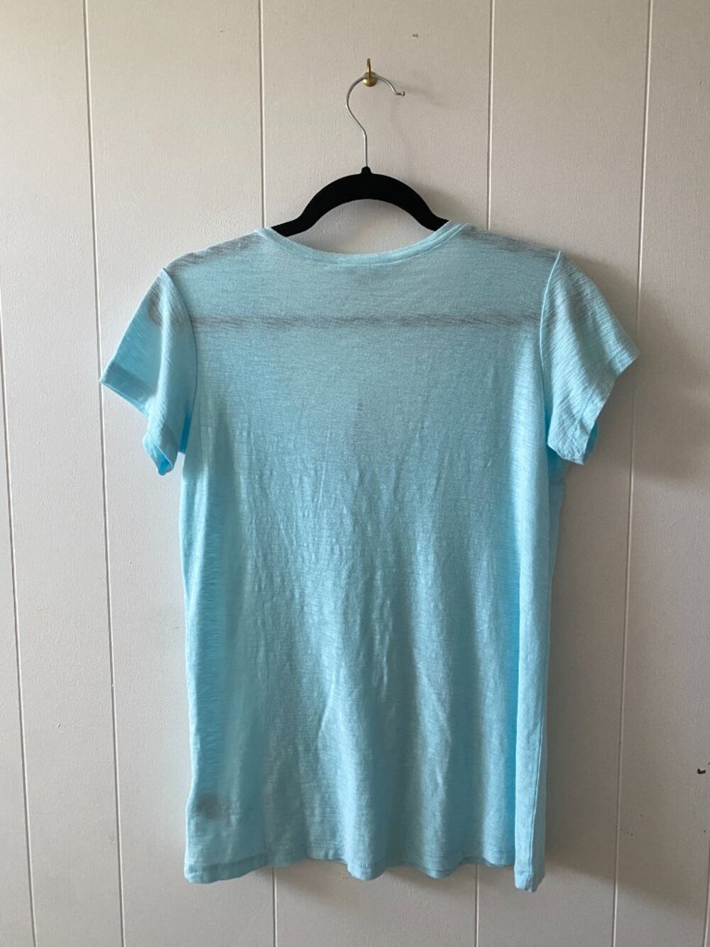 James Perse, Sz Med/2, Aqua Blue, Classic Soft Slub Cotton Modal Tee Shirt - Picture 2 of 9
